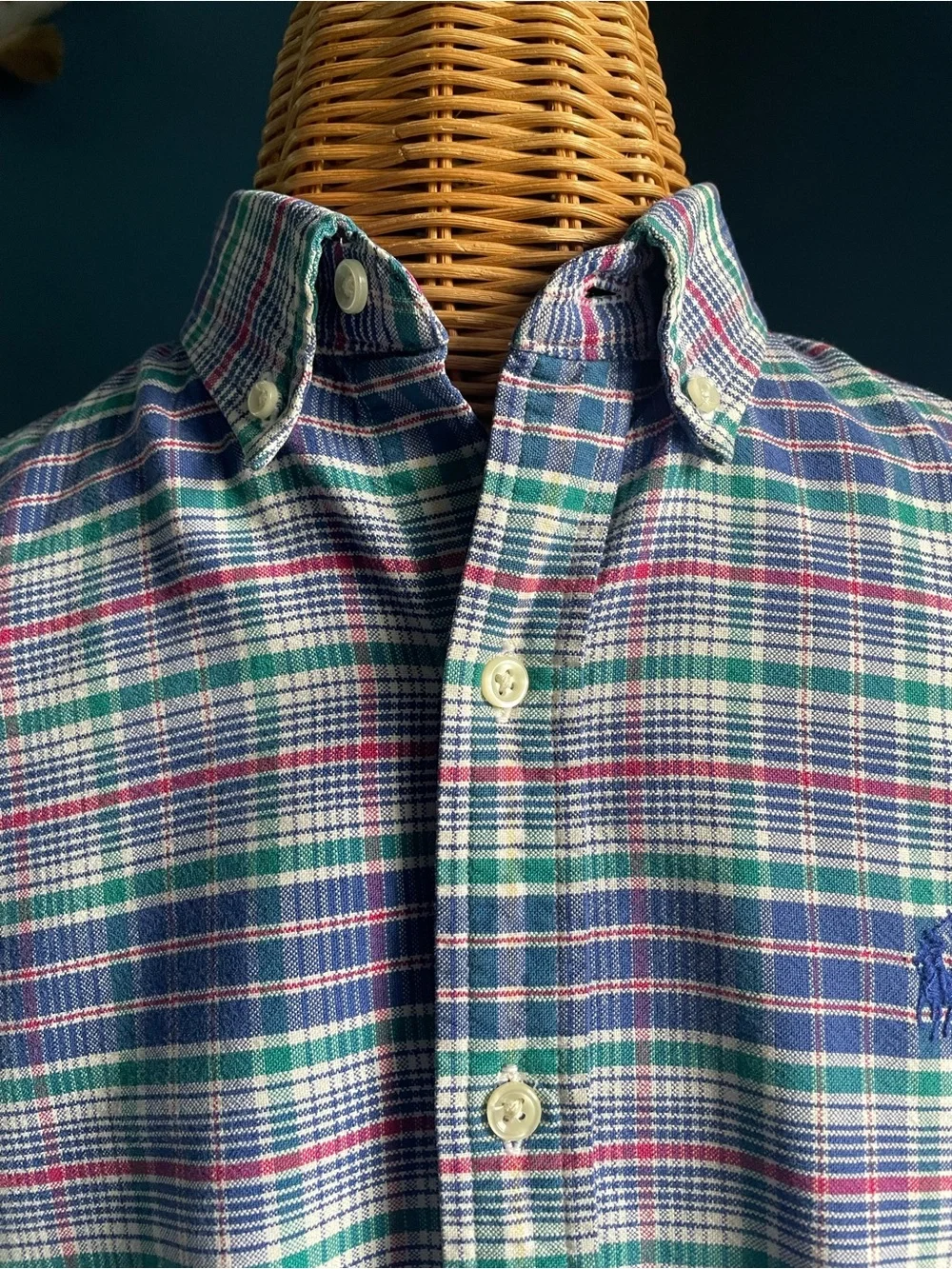 Ralph Lauren Boys Large 16/18 Short Sleeve Button Down Shirt Multi Colored Plaid